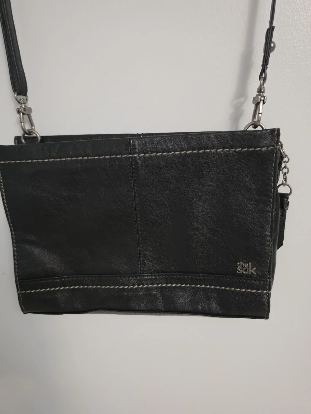 The Sak Black Leather Crossbody Bag